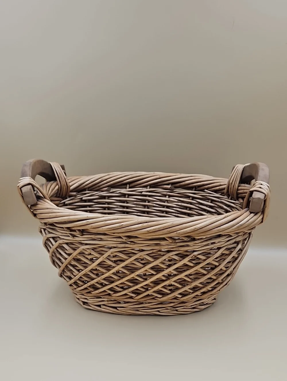 Woven Storage Basket with Handles - Natural Brown